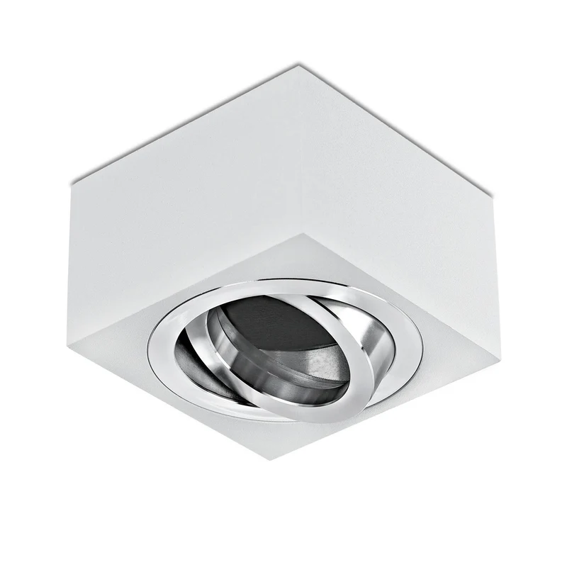 Aufbaustrahler Aluminium Weiß 50mm eckig inkl. LED-Modul