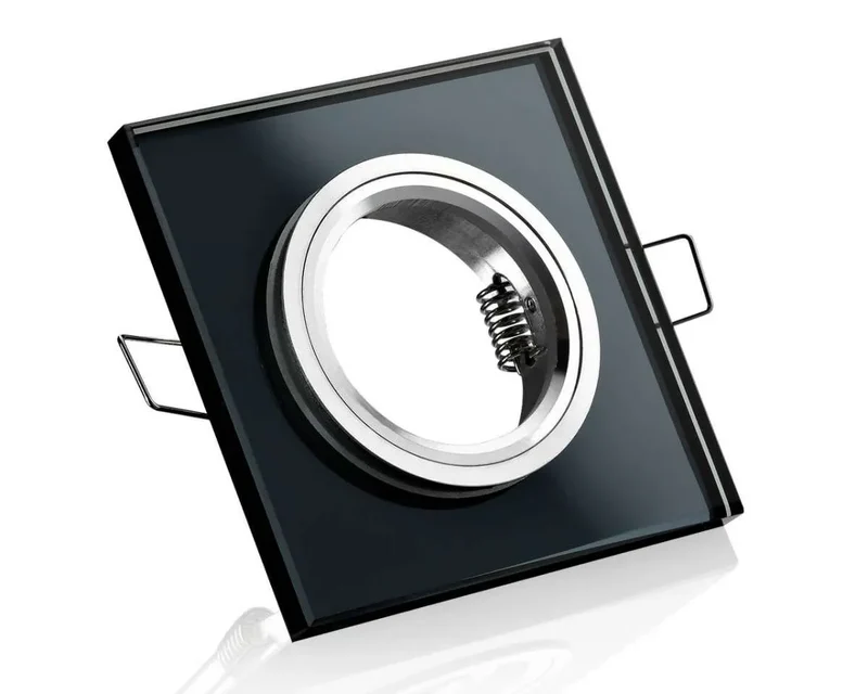 Einbaustrahler Rahmen Glas eckig schwarz 68mm