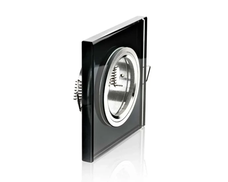 Einbaustrahler Rahmen Glas eckig schwarz 68mm