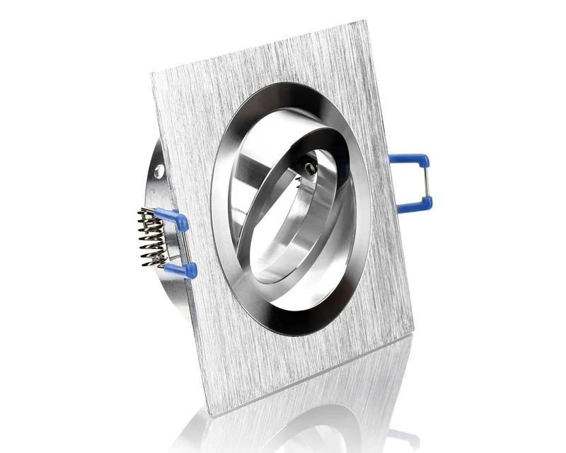 Einbaustrahler Rahmen Aluminium gebürstet eckig 77mm