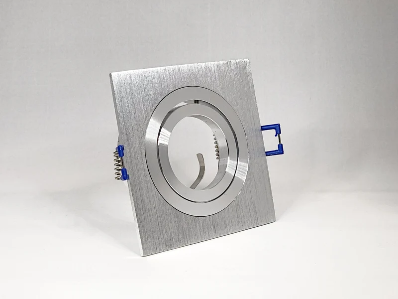 Einbaustrahler Rahmen Aluminium gebürstet eckig 77mm