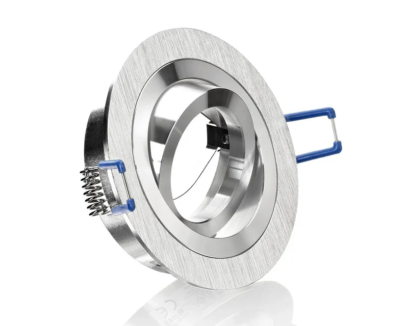 Einbaustrahler Rahmen Aluminium gebürstet rund 77mm