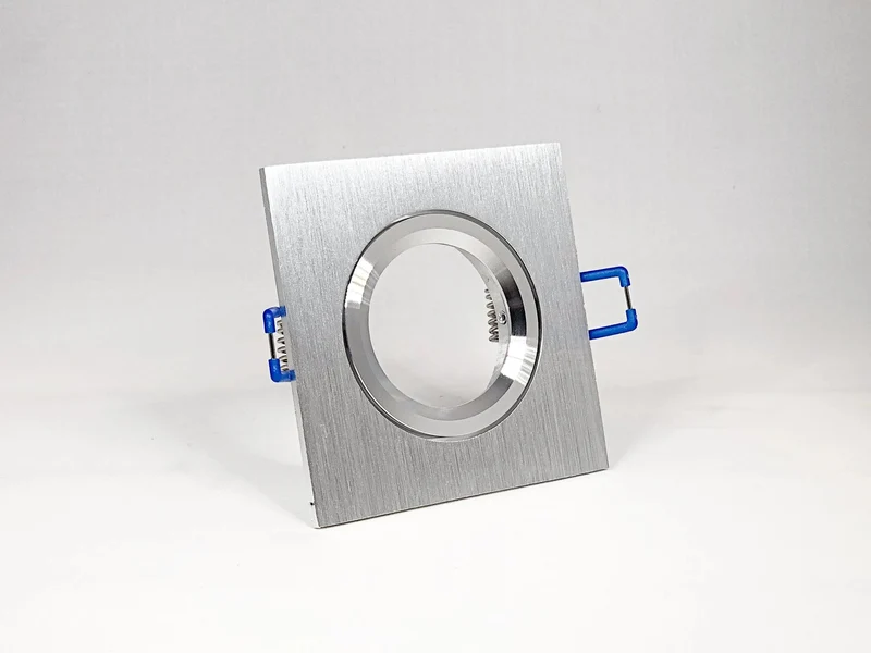 Einbaustrahler Rahmen Aluminium gebürstet eckig 68mm