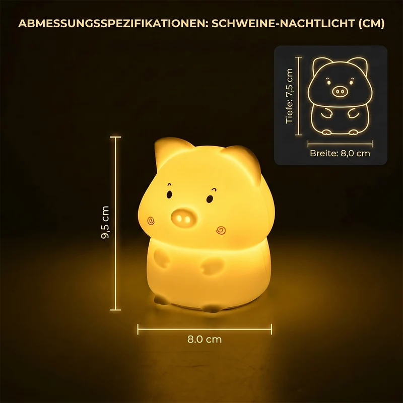 LED-Nachtlicht im Küken-Design mit Farbwechsel, Berührungssteuerung und Timer, 8 x 7,5 x 9,5 cm, Weiß
