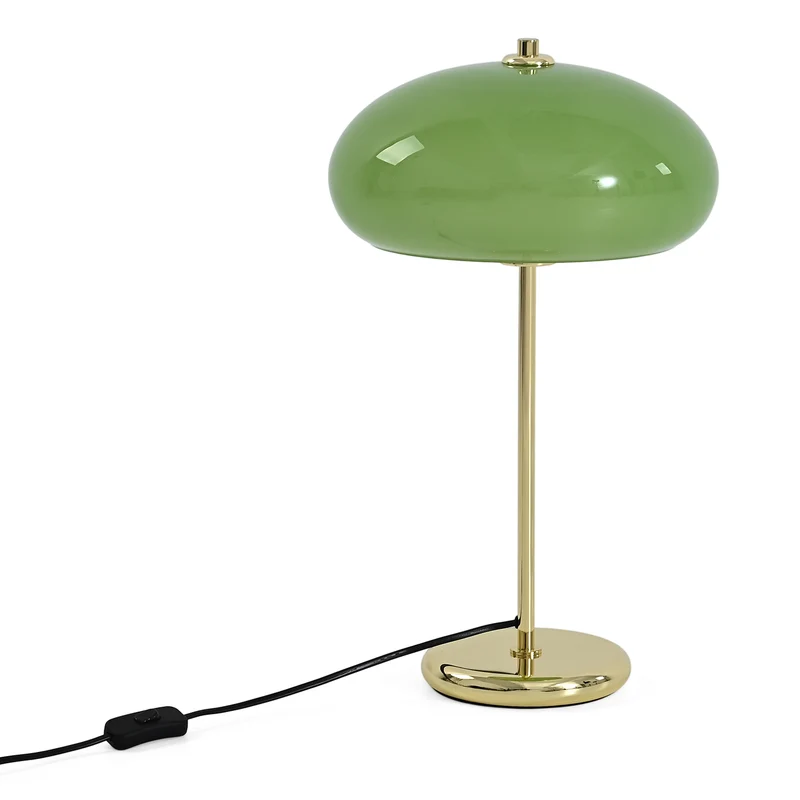LIVMORE Art Deco Stil -Pendelleuchte mit Glasschirm, E27 Fassung, 1,5 m Kabel, 30 x 50,2 cm, Grün