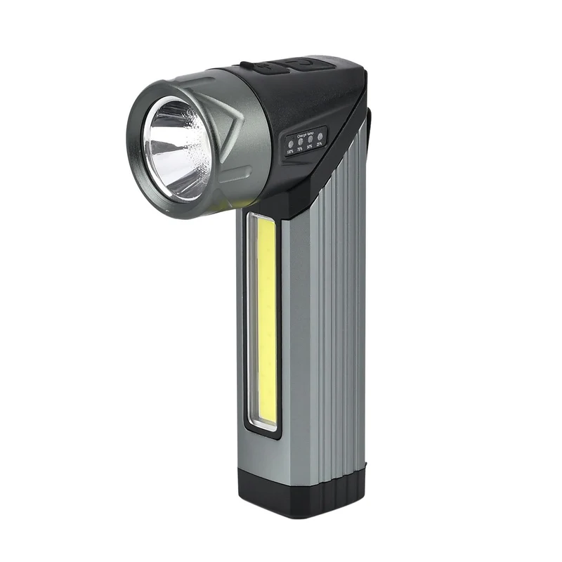 Wiederaufladbare Taschenlampe mit drehbarem LED-Kopf mit 3 Beleuchtungsmodi