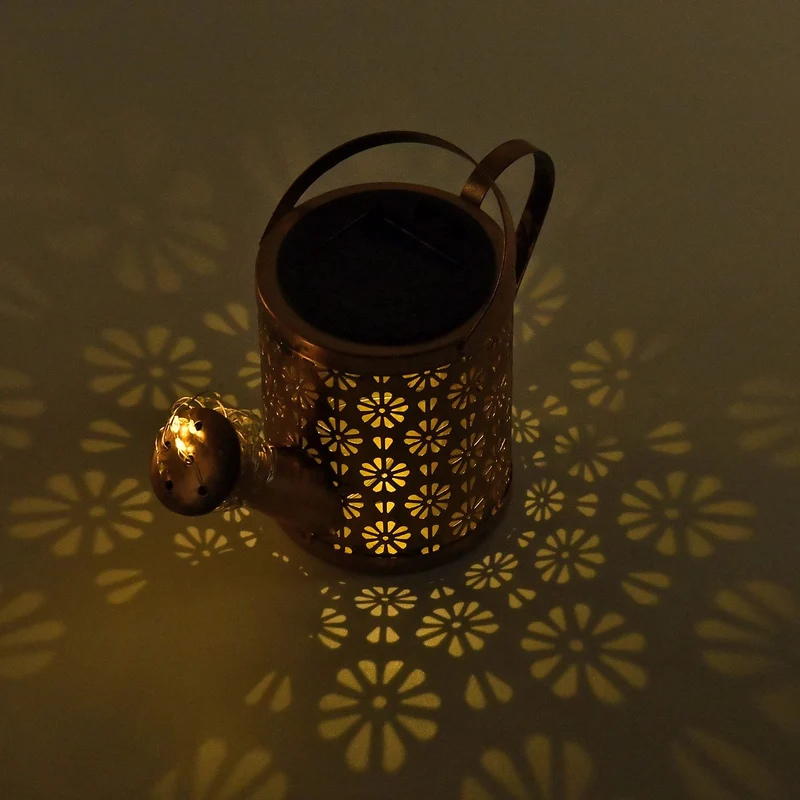 LED-Solar-Wasserfall-Gartenleuchte in Kupferoptik