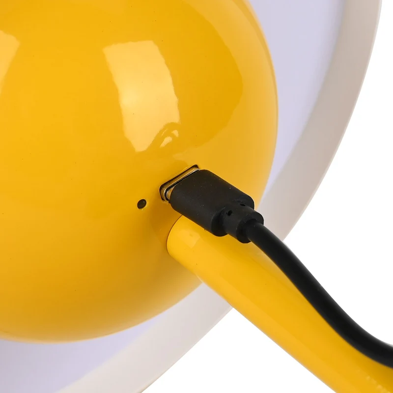 Kabellose Tischlampe - Minimalistisches Pilzdesign, Touch-Steuerung, tragbar mit 1800mAh-Akku für 4-6 Stunden, inkl. Typ-C-Kabel, 16 x 30 cm, Gelb