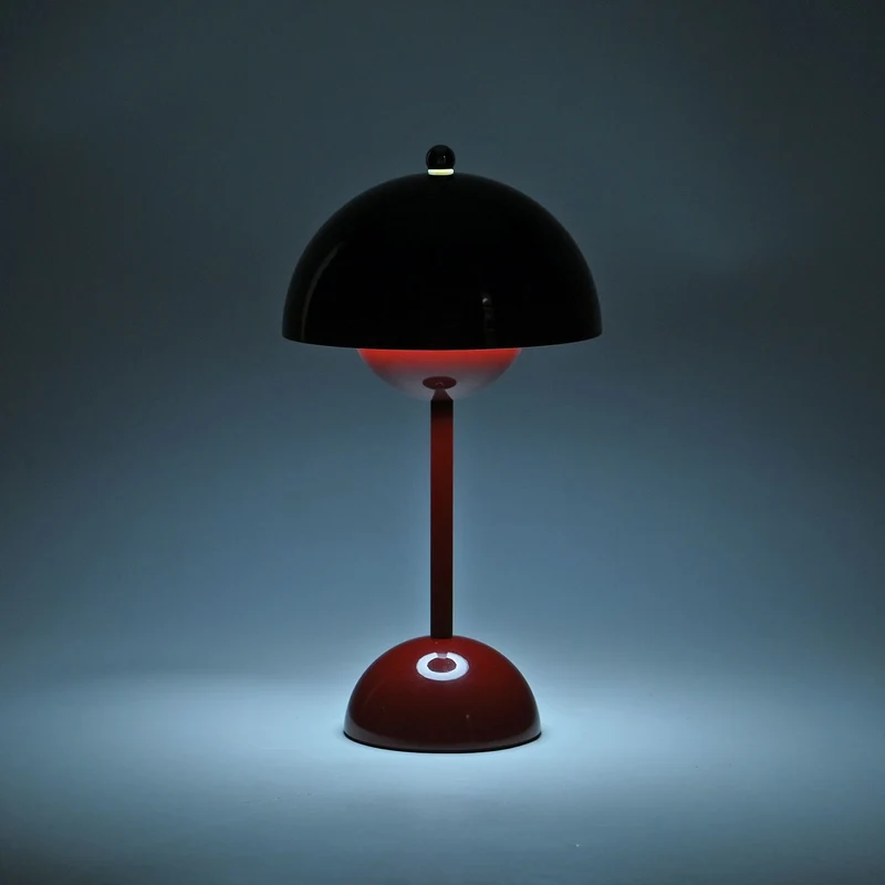 Kabellose Tischlampe - Minimalistisches Pilzdesign, Touch-Steuerung, tragbar mit 1800mAh-Akku für 4-6 Stunden, inkl. Typ-C-Kabel, 16 x 30 cm, Gelb