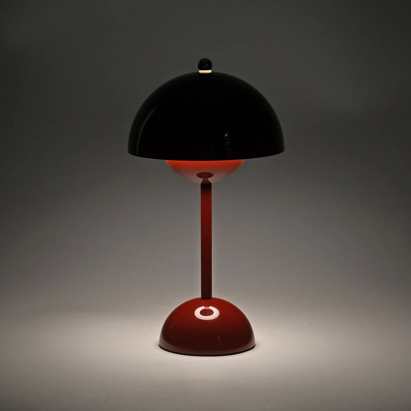 Kabellose Tischlampe - Minimalistisches Pilzdesign, Touch-Steuerung, tragbar mit 1800mAh-Akku für 4-6 Stunden, inkl. Typ-C-Kabel, 16 x 30 cm, Gelb