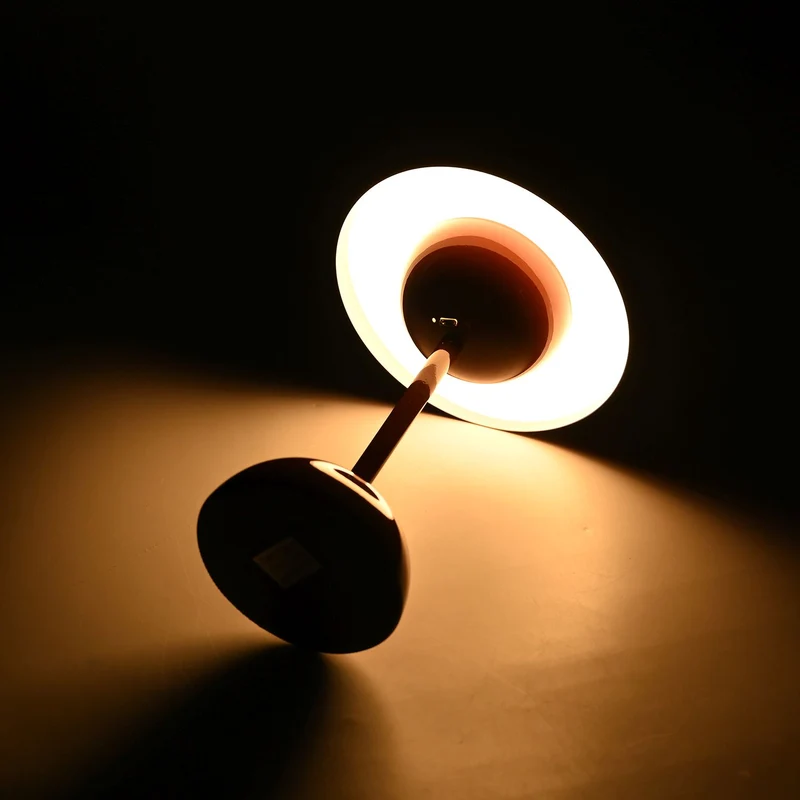 Kabellose Tischlampe - Minimalistisches Pilzdesign, Touch-Steuerung, tragbar mit 1800mAh-Akku für 4-6 Stunden, inkl. Typ-C-Kabel, 16 x 30 cm, Gelb