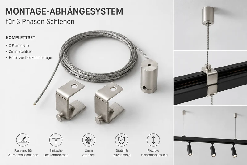 Montagekit 3-Phasen Schienensystem
