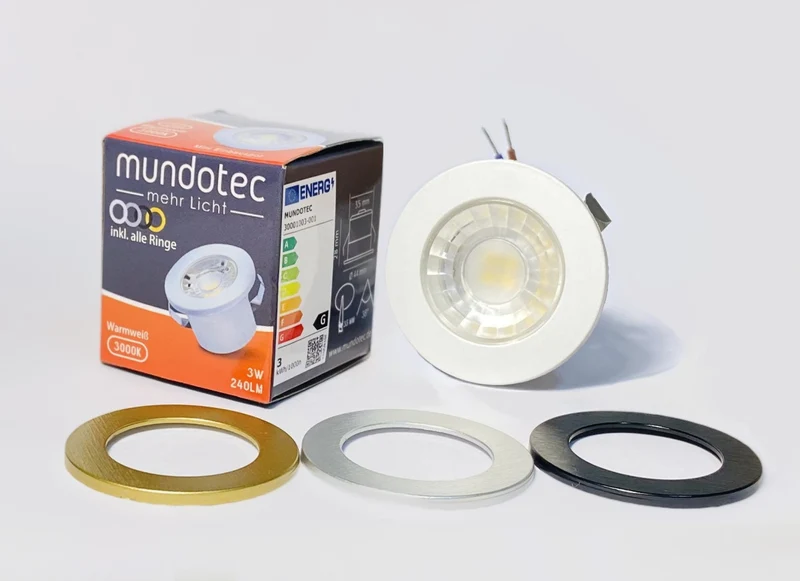 LED Einbauspot Mini 3W 240lm IP54 inkl. 4 Dekor-Ringe