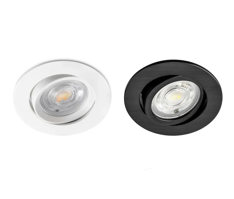 LED Einbauspot 5 Watt rund schwenkbar weiß/schwarz IP40