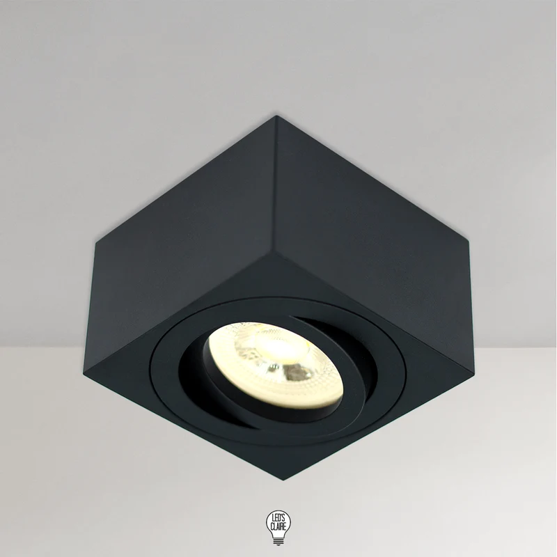 Aufbaustrahler schwarz matt 50mm eckig IP20 inkl. LED-Modul
