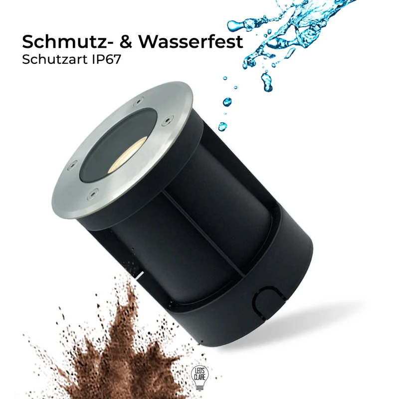 Bodeneinbaustrahler Edelstahl rund GU10 IP67 inkl. LED - Leuchtmittel