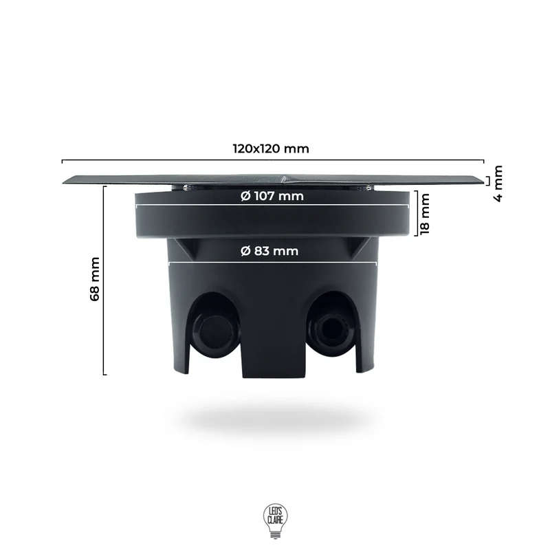 Bodeneinbaustrahler Edelstahl schwarz eckig IP67 inkl. LED - Modul
