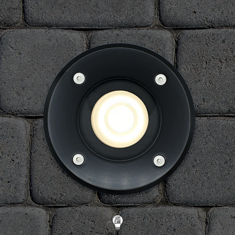 Bodeneinbaustrahler Edelstahl schwarz rund IP67 inkl. LED - Modul