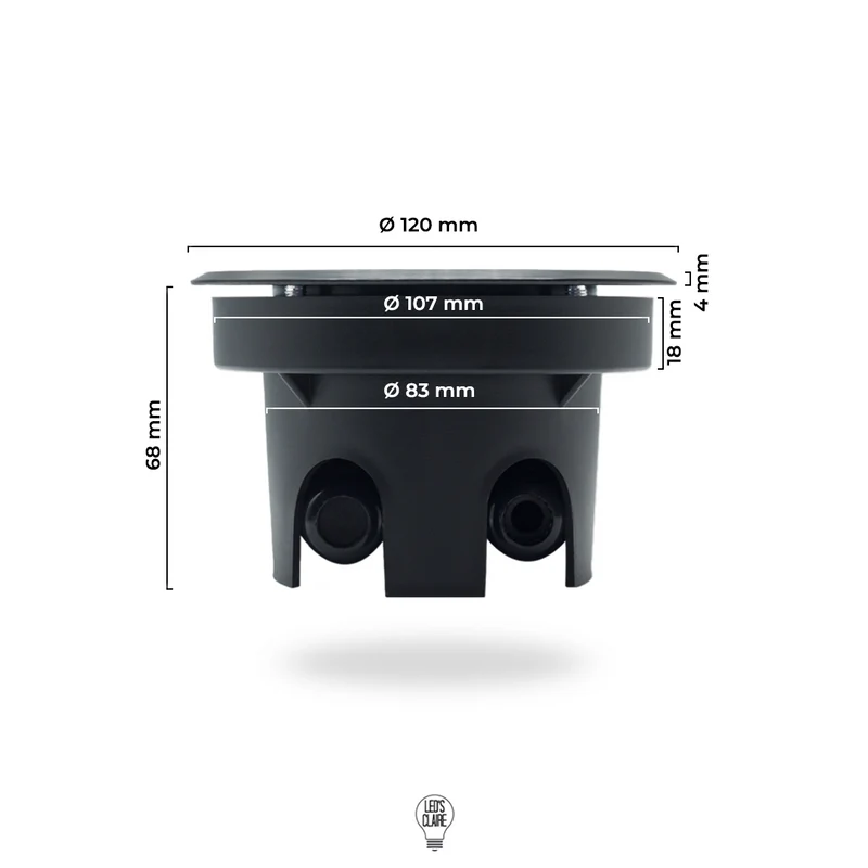 Bodeneinbaustrahler Edelstahl schwarz rund IP67 inkl. LED - Modul