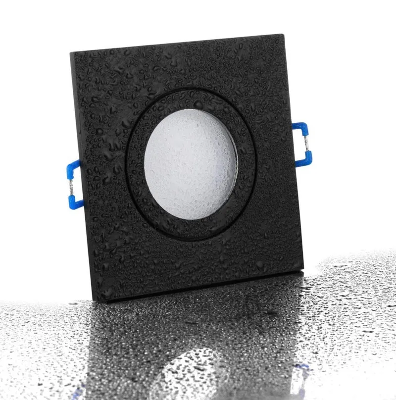 Einbaustrahler Rahmen Schwarz matt eckig IP44 68mm mit Klickverschluss