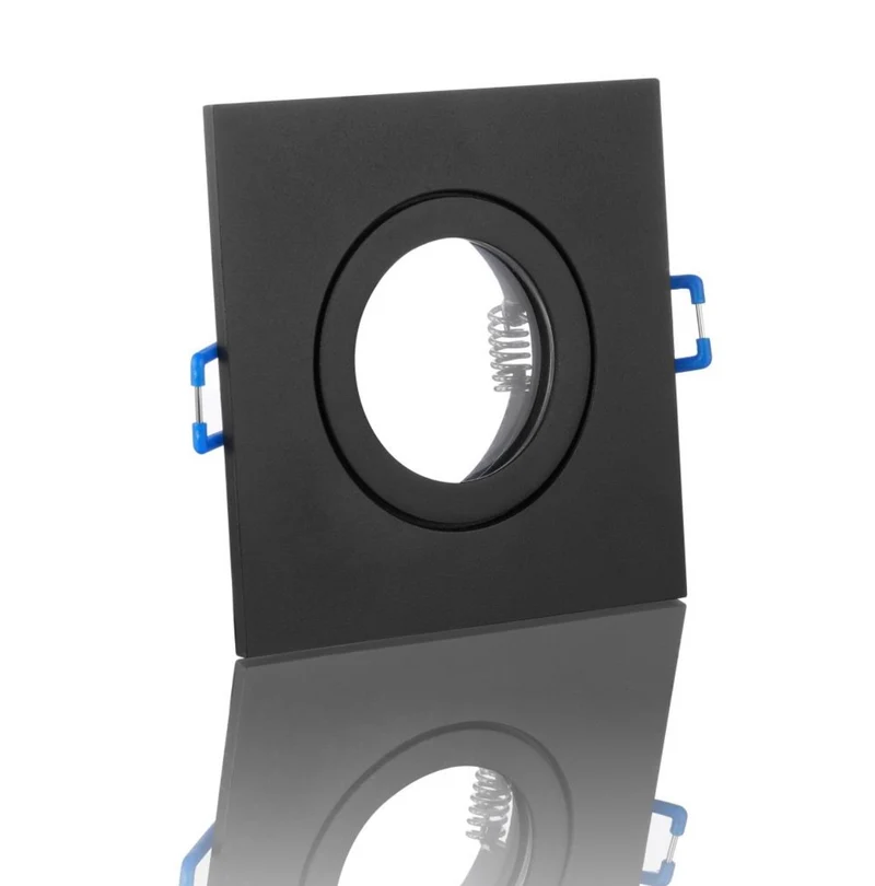 Einbaustrahler Rahmen Schwarz matt eckig IP44 68mm mit Klickverschluss