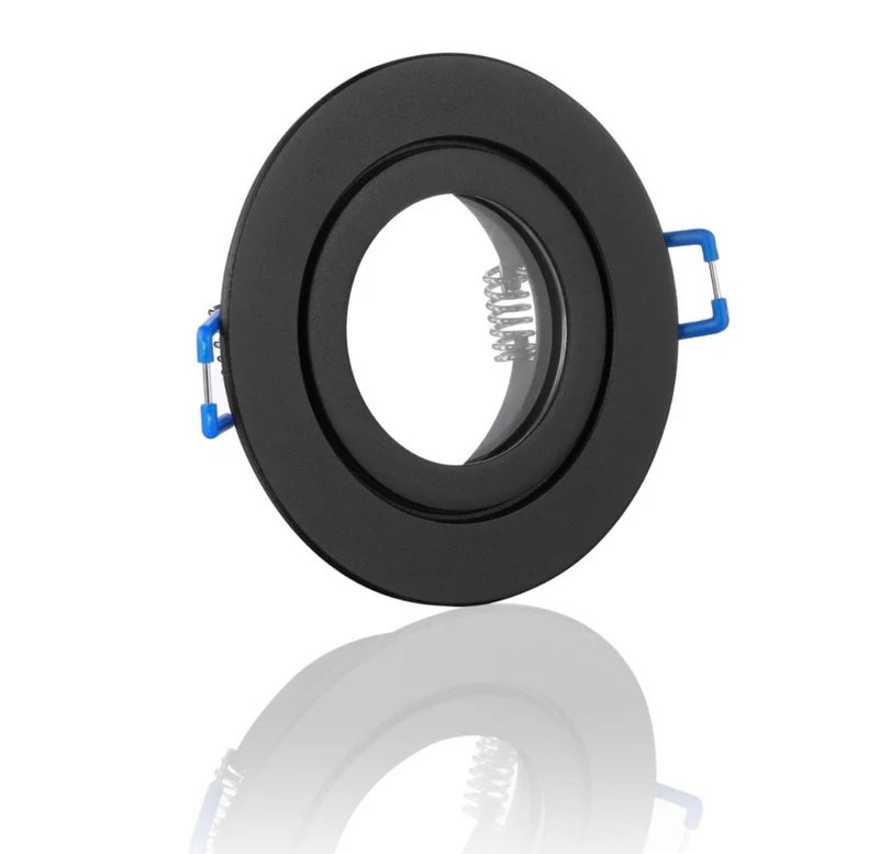 Einbaustrahler Rahmen Schwarz rund IP44 68mm mit Klickverschluss