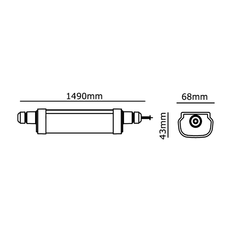 LED Proline IPG Feuchtraumleuchte IP65 / 60W / 6600lm / 150cm