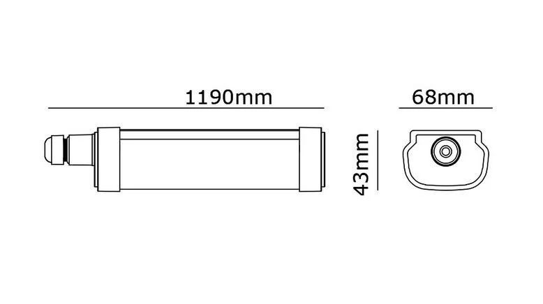LED Proline IPG Feuchtraumleuchte IP65 / 45W / 5000lm / 120cm