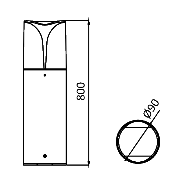LED Gartenleuchte MILANO / E27 / IP44 / 800mm anthrazit