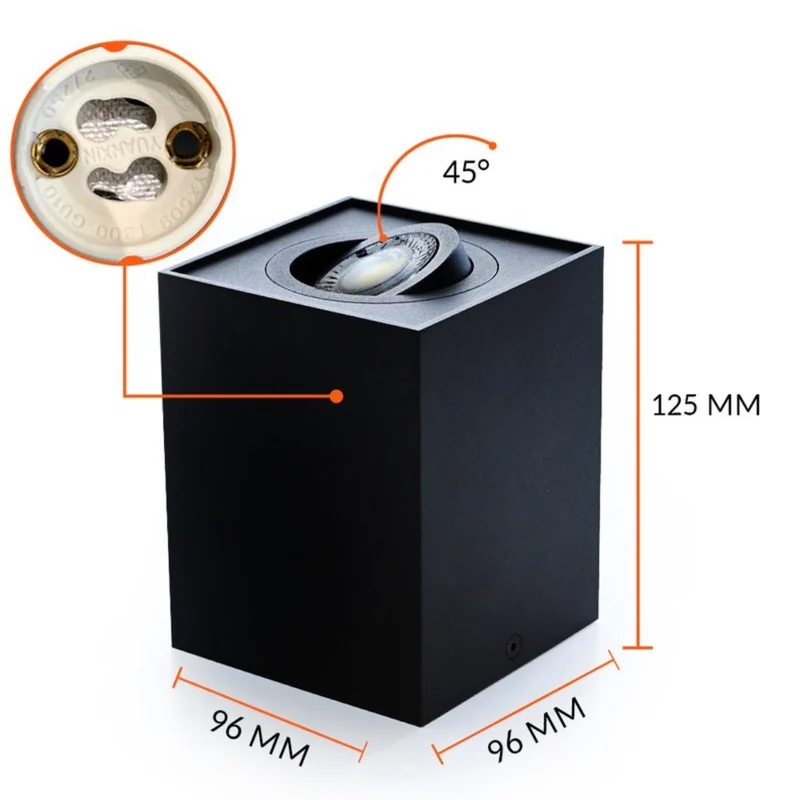 Aufbaustrahler CUBE Maxi GU10 schwenkbar