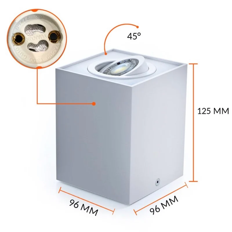Aufbaustrahler CUBE Maxi GU10 schwenkbar