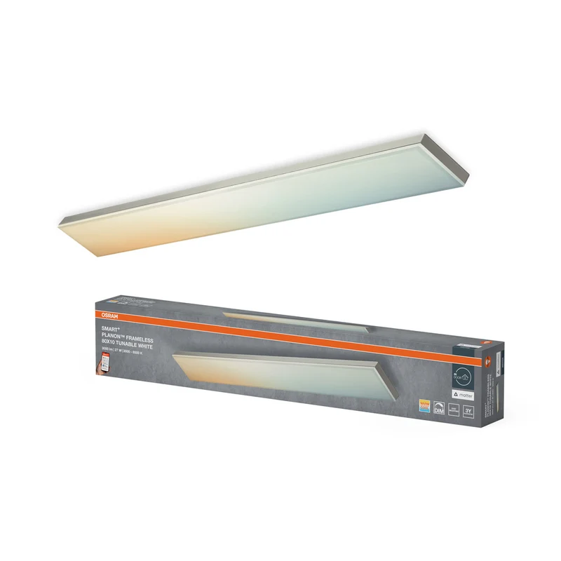 OSRAM Matter SMART+ Planon Frameless LED Deckenleuchte Tunable Weiß 80x10cm 27W / 3000-6500K