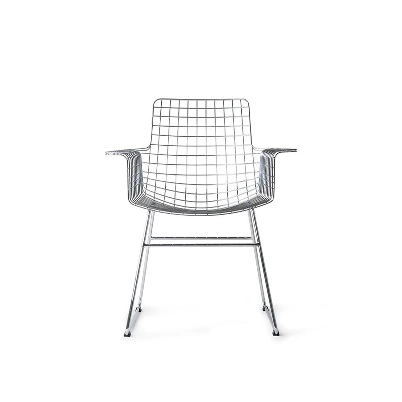Stuhl Metall Wire mit Armlehnen chrom - HKliving