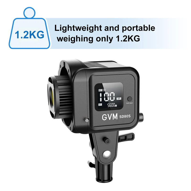 GVM SD80S 80w Spoltlight Daylight Can use Battery