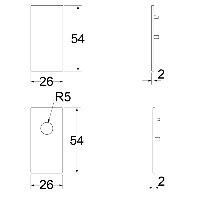 Stirnseite für 48V Stromschienen T2