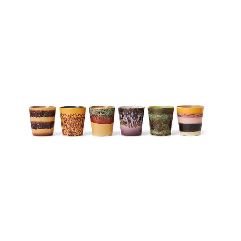 70's ceramics: Tassen-Set Valley, Set von 6