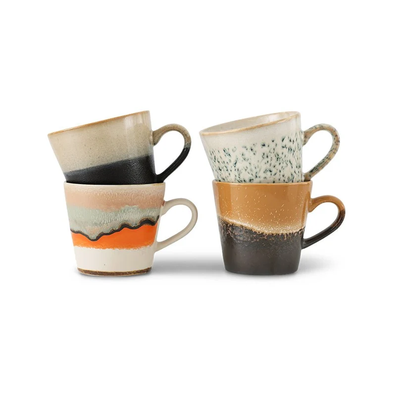 70's ceramics: Cappuccino Tassen Verve, Set von 4