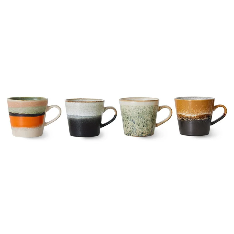 70's ceramics: Cappuccino Tassen Verve, Set von 4