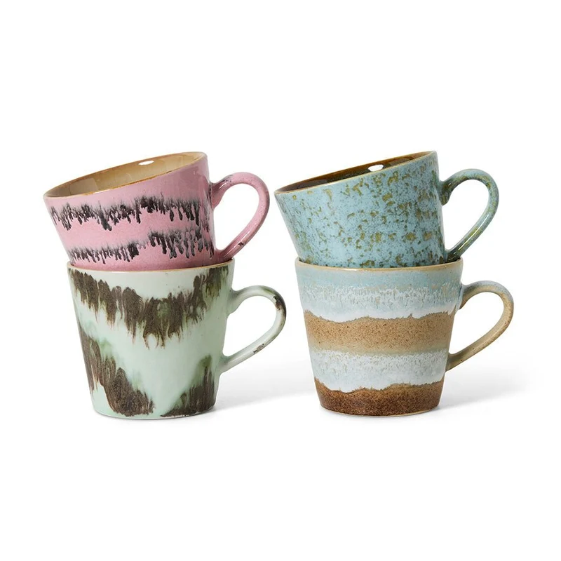 70's Ceramics: Cappuccino Tassen Dada Set von 4, 300 ml