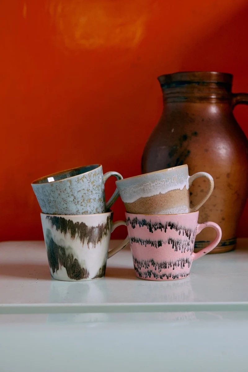 70's Ceramics: Cappuccino Tassen Dada Set von 4, 300 ml