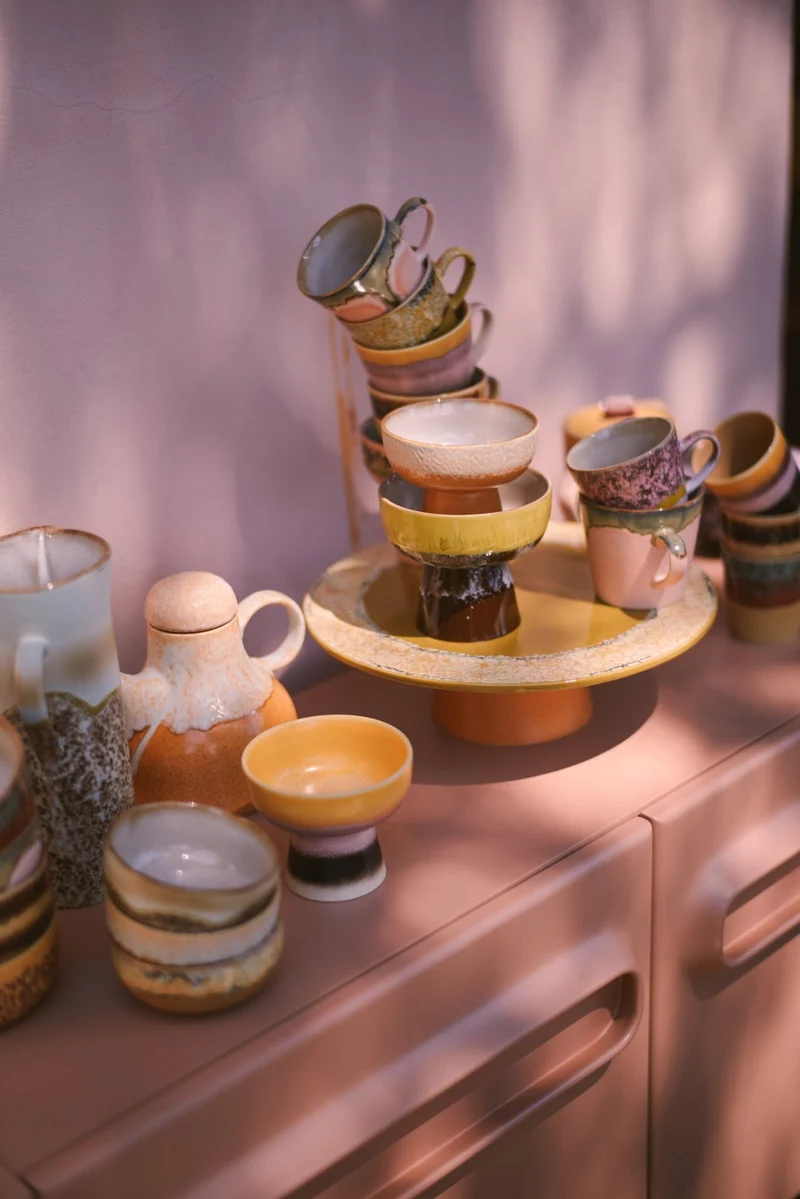 70's Ceramics: Kuchenplatte Papaya