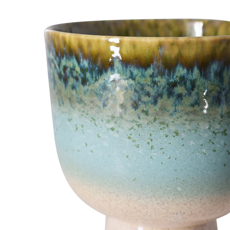70's Ceramics: Blumen Topf lagoon