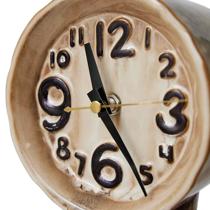 70's Ceramics: Retro Uhr Cream