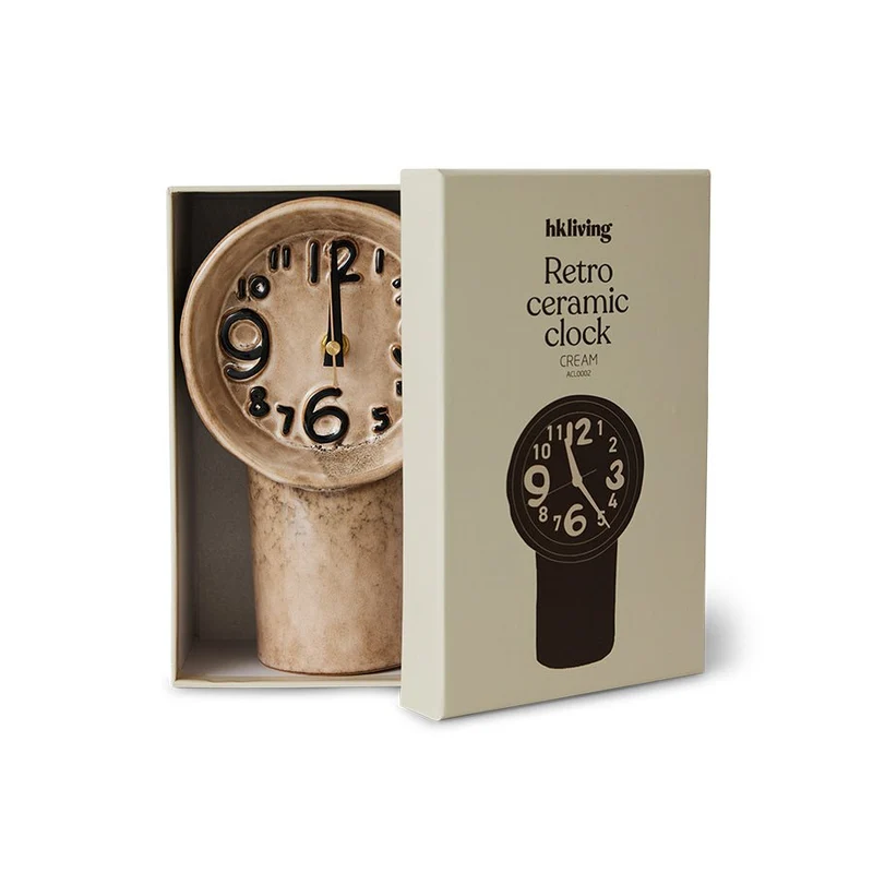 70's Ceramics: Retro Uhr Cream