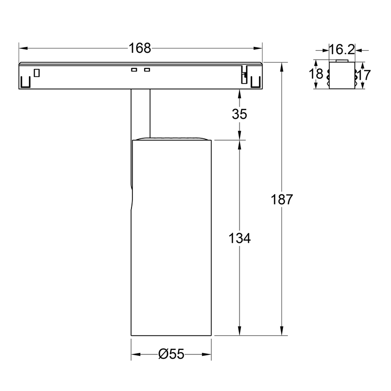 12W SpotON D55-48V weiß