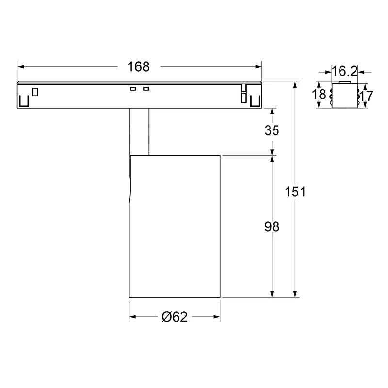 12W SpotON D62-48V weiß