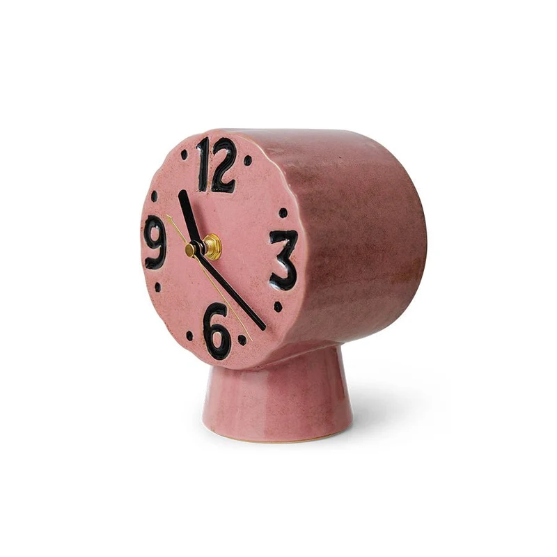 70's Ceramics: Retro Uhr Pink