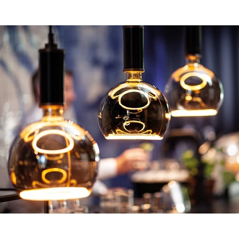 Floating LED Globe 125 smokey grey