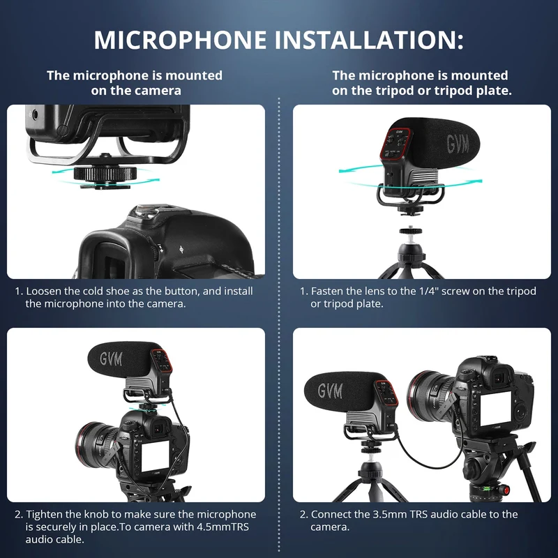 GVM QX-6 Camera-Mount Shotgun Microphone