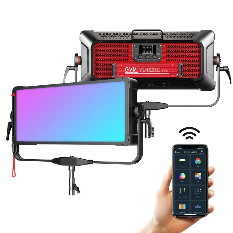 GVM PRO YU600C Led Video Lights Panel Rgb And Bi-Color Studio Light